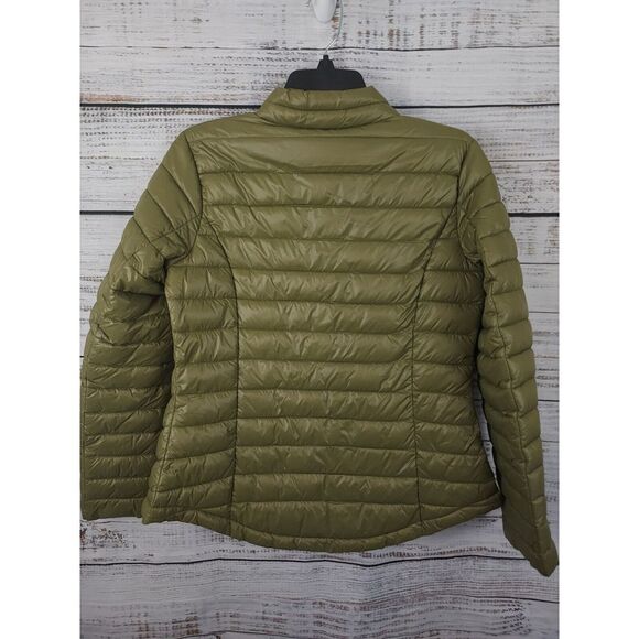 Sam Edelman Small Lightweight Green Puffer Jacket w/ Drawstring Travel Bag NEW - Picture 7 of 8